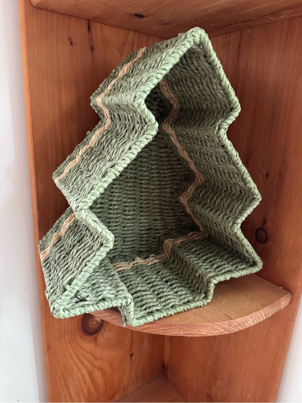 Cottage core Christmas tree basket